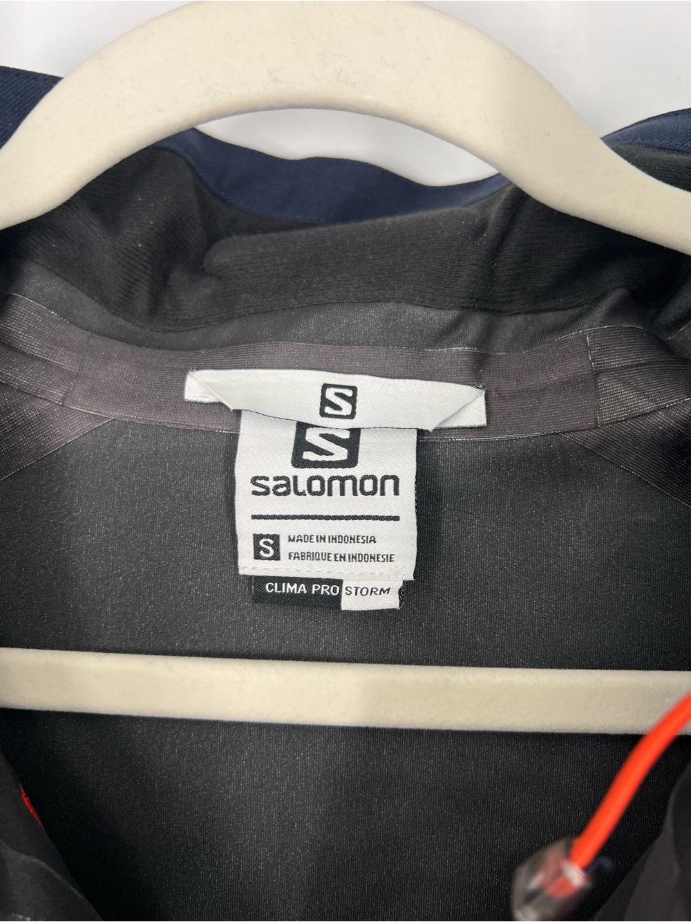 Salomon Recco Navy Orange Winter Outdoor Hooded Snowboarding Ski Shell Men's S - Picture 6 of 10